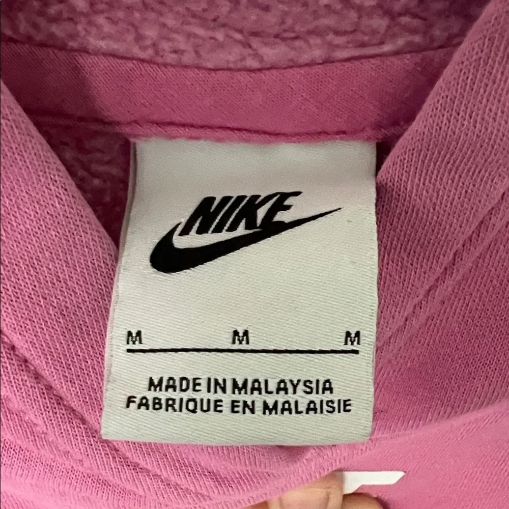 Nike Pink Club Fleece Cropped Hoodie Girls Size Medium